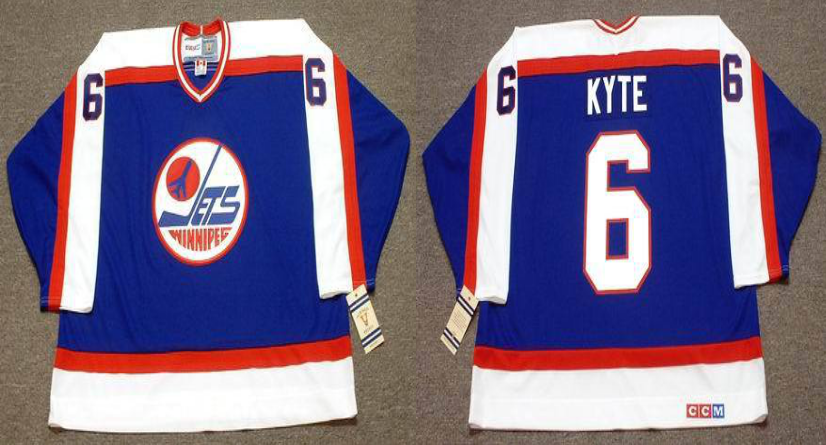 2019 Men Winnipeg Jets 6 Kyte blue CCM NHL jersey
